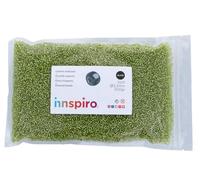 INNSPIRO Rocalla de vidrio redonda plateado verde aguacate 2,3mm. 500gr. Bolsa. Para crear pulseras y collares, ideal para manualidades y joyas con niños. Cuentas semilla.