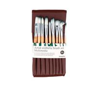 INNSPIRO Set 24 Pinceles sintéticos para Artistas con Estuche, para acrílica, Acuarela, Gouache, óleo, Ideal para principantes y Profesionales