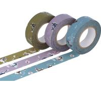 INNSPIRO Set 3 cintas adhesivas masking tape washi girls colores surtidos 15mm.x15m.