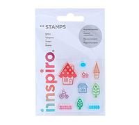 INNSPIRO Set sellos acrílicos Casa y jardín 5,3x6cm.