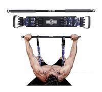 INNSTAR Banda de prensa ajustable para banco con barra, equipo de entrenamiento de pecho portátil, expansor de brazo para entrenamiento en casa, gimnasio, fitness y viajes, Camo azul marino-105LB