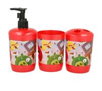 Inny Juego de accesorios de baño de 3 piezas, dispensador de jabón y vaso, Rojo