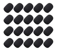 inodiref 20 Piezas Mini Cubiertas Micrófono de Espuma Espuma de Parabrisas de Micrófono para Aula, Solapa, Tamaño Mini para Entrevista, Reunión, Aula, Color Negro