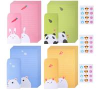 Inodiref 24 Papel de Carta y 12 Sobres Bonitos Sobres y Cartas Niña para Invitaciones Regalos Bodas Bendiciones(4 colores)
