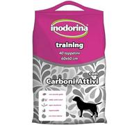 Inodorina, Inodorina Training, Alfombra Higiénica con Carbón Activo, Hecha de Celulosa y Polímeros Activos Super Absorbentes, con Adhesivo Antideslizante, Tamaño 60x60 cm, 40 Piezas