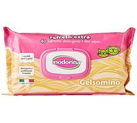 Inodorina Toallitas Desinfectantes para Perros y Gatos Refresh Extra Jazmín (40 Unidades). Toallitas Húmedas de Higiene para Mascotas, Tejido Resistente Sin Alcohol.