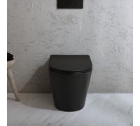 Inodoro Adosado Moderno Rojoondo de Color Grafito con Tapa de Cierre Amortiguado - Elements
