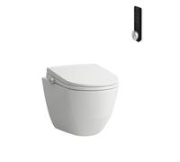 Inodoro bidé LAUFEN Cleanet Pro Comfort, sin reborde, descarga profunda, asiento y tapa con cierre suave, mando a distancia, asiento calefactable, 370 x 560 x 460 mm, H601890000S002