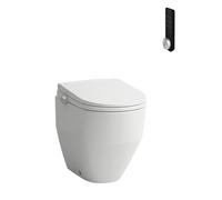 Inodoro bidé LAUFEN Cleanet Pro Lite de pie, sin reborde de descarga, descarga profunda, asiento y tapa con cierre suave, 370 x 530 x 515 mm, H617890000S002