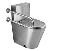Inodoro comercial de acero inoxidable de alta con drenaje de suelo de asiento de cierre suave PE B para baños e instalaciones públicas
