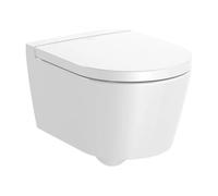 Roca,INSPIRA,ROUND - Taza suspendida compacta Rimless con salida horizontal,Blanco,370mm x 480mm x 440mm,A346528000