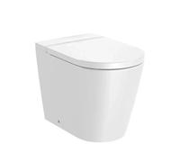Inodoro completo adosado de porcelana con un acabado en color blanco Rimless Inspira Round Roca