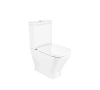 Inodoro completo compacto salida dual de 36,5 cm con tecnología de limpieza Rimless The Gap Square de Roca - Asiento con tapa con amortiguador / Lateral