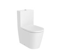 Inodoro Completo con Tecnología Rimless y Tanque Bajo y Asiento Amortiguado Salida Dual Inspira Round Blanco Mate Roca