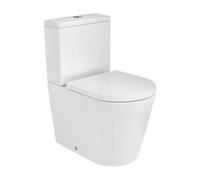 Roca Inspira Round Inodoro completo de porcelana con un acabado en color blanco Rimless