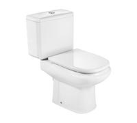 Inodoro completo de salida horizontal de 40,5 cm fabricado en porcelana de color blanco Dama Retro Roca - Con cisterna / Asiento con tapa