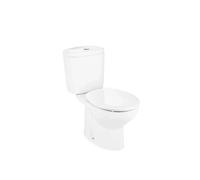 Inodoro completo de salida vertical con tecnología rimless y cisterna de doble descarga VICTORIA de Roca - Asiento y tapa lacados de caída amortiguada / Lateral