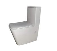 Inodoro Completo,Inodoro Blanco, Retrete para Hogar Sistema Rimless Antibacterias Tapa Dura Extrafina Amortiguada Salida Dual