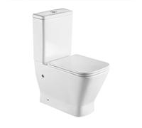 Inodoro Completo - WC Inodoro Completo con Sistema Rimless Antibacterias - Vater Baño con Tapa Dura Extrafina Amortiguada - Inodoro Salida Dual Eficiente con Ahorro de Agua