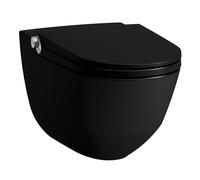 inodoro con bidé integrado Running Cleanet Riva, Flushless, de pared, mando a distancia, asiento de WC con tapa, H8206917160001, Color: Negro Mate