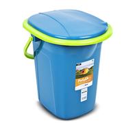 Inodoro de camping y viaje portátil 19L cubo para exteriores azul y verde