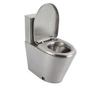 Inodoro de doble descarga de acero inoxidable 304, inodoro de una pieza de ahorro de agua de alta on asiento de cierre suave para una experiencia de baño cómoda