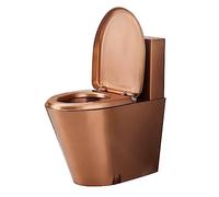 Inodoro de doble descarga de acero inoxidable 304, inodoro de una pieza de ahorro de agua de alta on asiento de cierre suave para una experiencia de baño cómoda