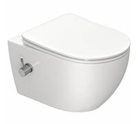 Inodoro de ducha con boquilla integrada, inodoro colgante con función de bidé, inodoro Taharet con nanorevestimiento, inodoro con ducha con grifo, asiento de inodoro con cierre automático, 53×36×35 cm
