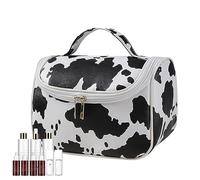 Inodoro de viaje - Bolsa de viaje con estampado de vaca | Maquillaje de gran capacidad con mango portátil para champú para el cuidado de la piel, Regalos Jingan, Bolsa de ganchillo de privacidad, 1
