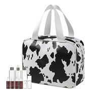 Inodoro de viaje - Bolsa de viaje con estampado de vaca | Maquillaje de gran capacidad con mango portátil para champú para el cuidado de la piel, Regalos Jingan, Privacidad Doble Bolsillo, 1