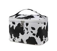Inodoro de viaje - Bolsa de viaje con estampado de vaca | Maquillaje de gran capacidad con mango portátil para champú para el cuidado de la piel, Regalos Jingan, Reina cuadrada, 1