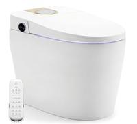 Inodoro Inteligente Estilo Japonés | 680x390x490 mm | WC con Bidet Integrado, Asiento Calefactable, Agua Caliente y Secado, Sensor, Control Remoto y Tapa Automática (Blanco | 2C)