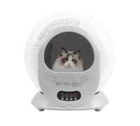 Inodoro inteligente para gatos autolimpiable con aplicación de control para gatos, caja de arena automática para apartamento, cafetería, balcón, tienda de mascotas, 65 l de capacidad, gris (enchufe de