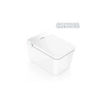 Nashi - Inodoro Japones | WC con Bidet | Agua Caliente, Taza calefactable y Secado | Tapa y Asiento con Apertura y Cierre Automático | Autolimpieza y Estirilizador UV | Mando a Distancia | Square