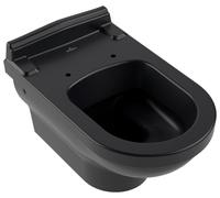 Inodoro lavable Hommage de Villeroy & Boch, suspendido, para cisternas empotradas, salida horizontal, 370x600x410mm, 6661B0R7, Color: Negro puro CeramicPlus