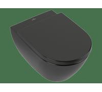 Inodoro lavable Subway 2.0 de Villeroy & Boch, Ovale, salida horizontal, DirectFlush, 370x560x365mm, 5614R0R7, Color: Negro puro CeramicPlus