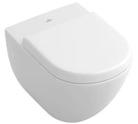Inodoro lavable Subway de Villeroy & Boch, Ovale, suspendido, salida horizontal, 370x560x365mm, 660310R1, Color: Cerámica Blanca