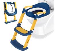 Inodoro Maceta WC Niño Bebe: Asiento Reductor para Bebé - Elevador Silla Reductor Inodoro con Caminar - Niños de Aprendizaje Asiento para Niña Niño - Plegable Limpieza Adaptador | Azul