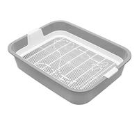 Inodoro para animales pequeños, aseo de conejos, inodoro para gatitos, pequeña caja de arena para gatos con colador, inodoro para roedores Kittens Rabbit Litter Tray Box Small Animal