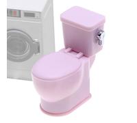 Inodoro para Casa de - Mini Inodoro 3 x 6 x 6 cm, Asiento de PP, Accesorio de Baño Divertido para con Sonido de Caza de Agua | Muebles Lindos de Casa de