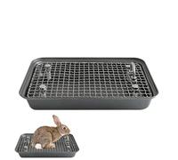 Inodoro para Conejo - Entrenador de Orinal para Conejos | Caja de de Acero Inoxidable | Inodoro Grande para Mascotas, Anti-mordeduras y Anti-vuelco, Red Inferior extraíble para fácil Limpieza, p