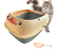 Inodoro para gatos | Bandeja de arena para gatos | Contenedor de arena para excrementos | Bandeja de arena para gatos | Bandeja grande para gatos | Recipiente para arena para gatos con pala, borde