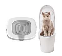 Inodoro para Gatos con Tren para IR al baño, Entrenamiento para IR al baño para Gatos - Bandeja de Arena portát para Gatos para Entrenamiento | Entrenador Profesional de Caja de para