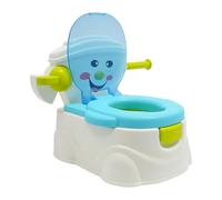 Inodoro para Niños, WC de Aprendizaje de Limpieza, Bebé para Niños con Cara Sonriente Simulada, Adecuado para Niños de 6 Meses a 5 Años Ampliamente Utilizado en el Hogar en Inodoro (azul)