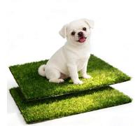 Inodoro para perros, 2 unidades, reutilizables, césped de repuesto, para casa, césped, entrenamiento, almohadillas aplicables para perros pequeños (36,5 x 46 cm)