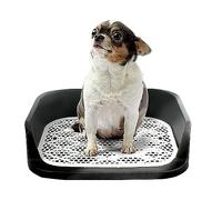 Inodoro para perros, aseo portátil con bandeja para casa interior, cachorro, balcón, aseo para perros Teddy Chihuahua, 50 x 40 cm, color negro