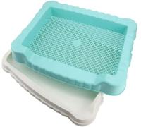 Inodoro para perros de 45 cm, color verde, antisalpicaduras con rejilla, orinal rectangular para regalo (color: verde, tamaño: 45 x 35 x 7 cm)