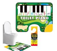 Inodoro para piano mate, antideslizante musical Rug with Sound Effects, Interactive Electronic Potty Floor, Fun Piano Carpet Keyboard Toy, Compact Ideal para niños y adultos en baño o Restroom