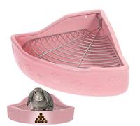 Inodoro pequeño para mascotas, inodoro para animales pequeños, caja de jaula esquinera de diseño triangular, bandeja portátil para conejos, entrenador de orinal para chinchilla, hurón, (7.8 x 6.5 x