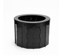 Inodoro portátil ligero extra alto para camping, plegable, para coche, impermeable, ABS, para exteriores y fácil de transportar (negro)